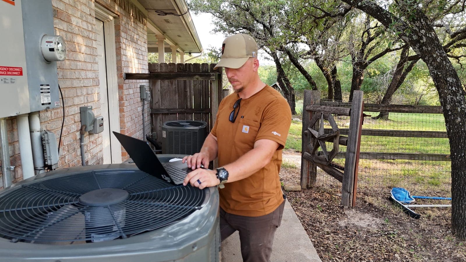 An aerial view of a rural Texas property of the kind Armored Power Systems serves.