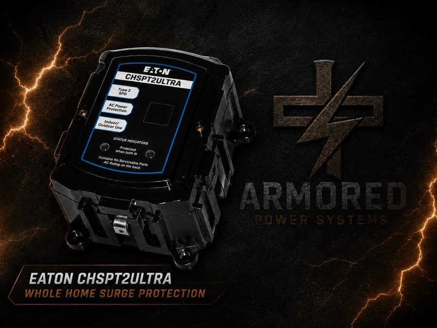 An Eaton CHSPT2ULTRA whole-home surge protective device, shown in a manufacturer product render.